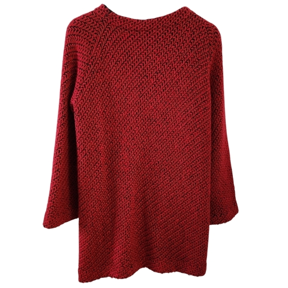 NORTHLAND VICOLO red black knit wool cashmere blend cardigan coat jacket - Picture 4 of 12